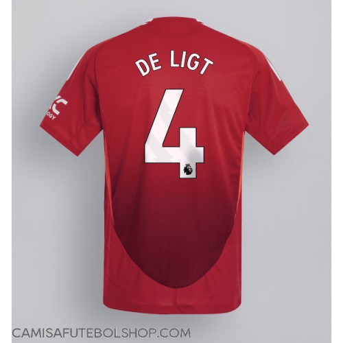 Camisa de time de futebol Manchester United Matthijs de Ligt #4 Replicas 1º Equipamento 2024-25 Manga Curta